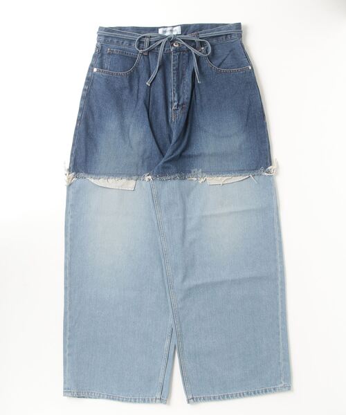 DISCOVERED（ディスカバード）の「LAYERED DENIM PANTS（デニムパンツ・メンズ・ブラック/インディゴブルー/ブラック系その他/ネイビー・LARGE/SMALL）」の4枚目の写真