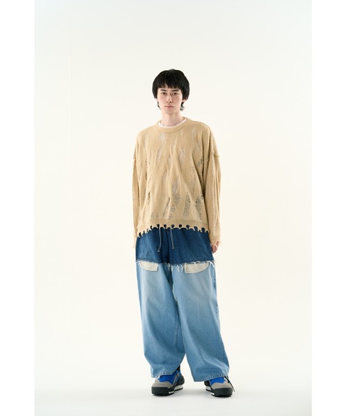 DISCOVERED（ディスカバード）の「LAYERED DENIM PANTS（デニムパンツ・メンズ・ブラック/インディゴブルー/ブラック系その他/ネイビー・LARGE/SMALL）」の8枚目の写真