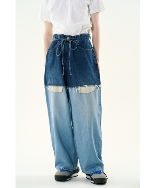 DISCOVERED（ディスカバード）の「LAYERED DENIM PANTS（デニムパンツ・メンズ・ブラック/インディゴブルー/ブラック系その他/ネイビー・LARGE/SMALL）」の7枚目の写真