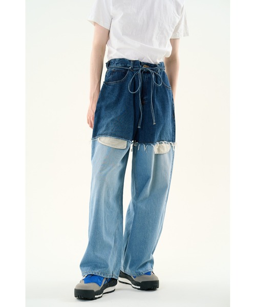 DISCOVERED（ディスカバード）の「LAYERED DENIM PANTS（デニムパンツ・メンズ・ブラック/インディゴブルー/ブラック系その他/ネイビー・LARGE/SMALL）」の9枚目の写真
