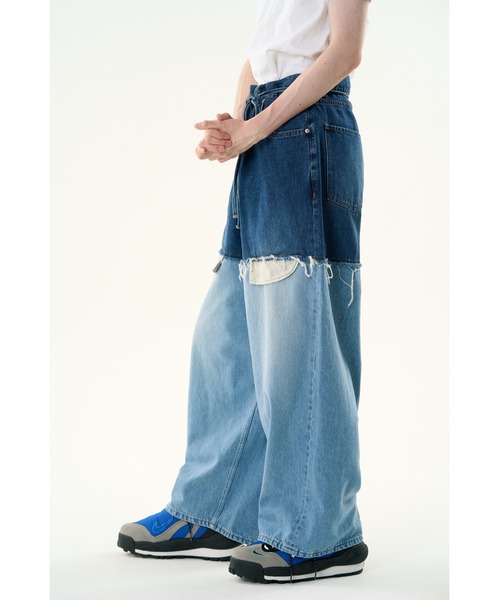 DISCOVERED（ディスカバード）の「LAYERED DENIM PANTS（デニムパンツ・メンズ・ブラック/インディゴブルー/ブラック系その他/ネイビー・LARGE/SMALL）」の13枚目の写真