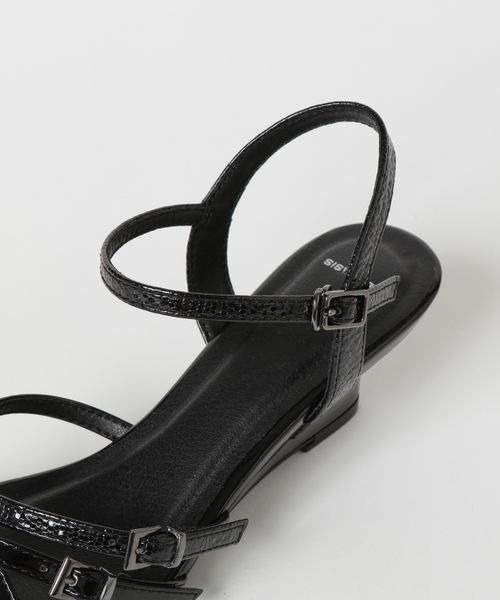 JEANASIS（ジーナシス）の「ホソベルトヒールサンダル/327409（サンダル・レディース・パイソン/シルバー系その他/ブラック・LARGE/MEDIUM）」の22枚目の写真