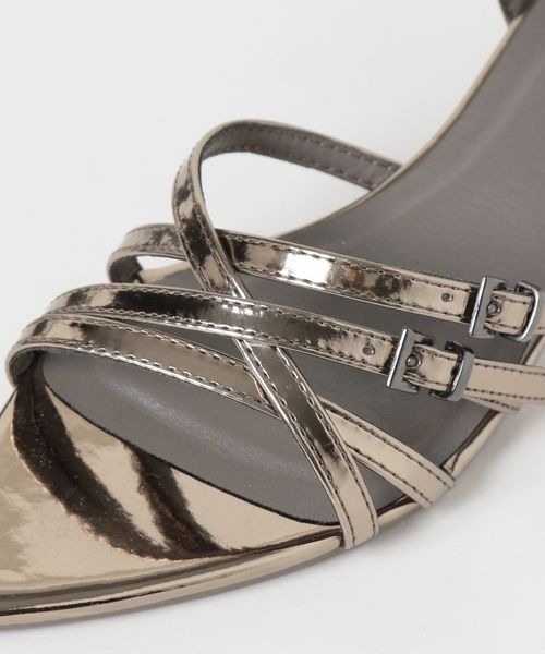JEANASIS（ジーナシス）の「ホソベルトヒールサンダル/327409（サンダル・レディース・パイソン/シルバー系その他/ブラック・LARGE/MEDIUM）」の8枚目の写真