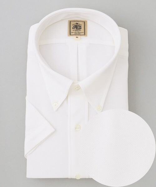 J.PRESS(ジェイプレス)の「【KING SIZE】【J.PRESS OXFORD JERSEY】カノコインレイ パッチポケットドレスシャツ / B.D.(ビジネスシャツ・メンズ・ホワイト系/ライトグレー系/ネイビー系/サックスブルー系・2L/3L/4L)」の2枚目の写真
