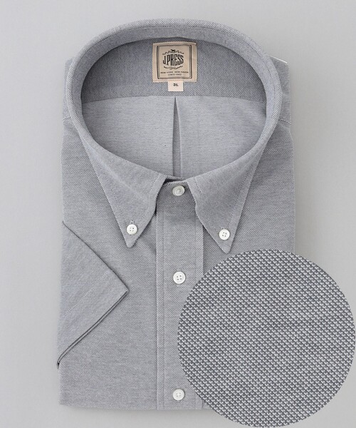 J.PRESS(ジェイプレス)の「【KING SIZE】【J.PRESS OXFORD JERSEY】カノコインレイ パッチポケットドレスシャツ / B.D.(ビジネスシャツ・メンズ・ホワイト系/ライトグレー系/ネイビー系/サックスブルー系・2L/3L/4L)」の3枚目の写真