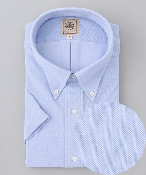 J.PRESS(ジェイプレス)の「【KING SIZE】【J.PRESS OXFORD JERSEY】カノコインレイ パッチポケットドレスシャツ / B.D.(ビジネスシャツ・メンズ・ホワイト系/ライトグレー系/ネイビー系/サックスブルー系・2L/3L/4L)」の4枚目の写真