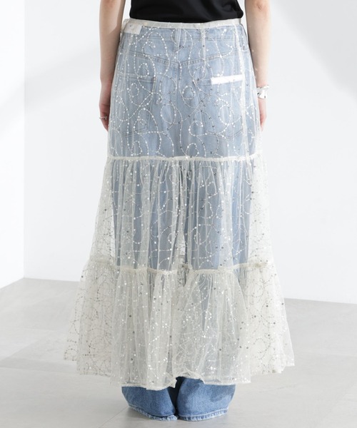 セール】Sara mallika/SHINY SEQUIN EMBROIDERY SKIRT（スカート