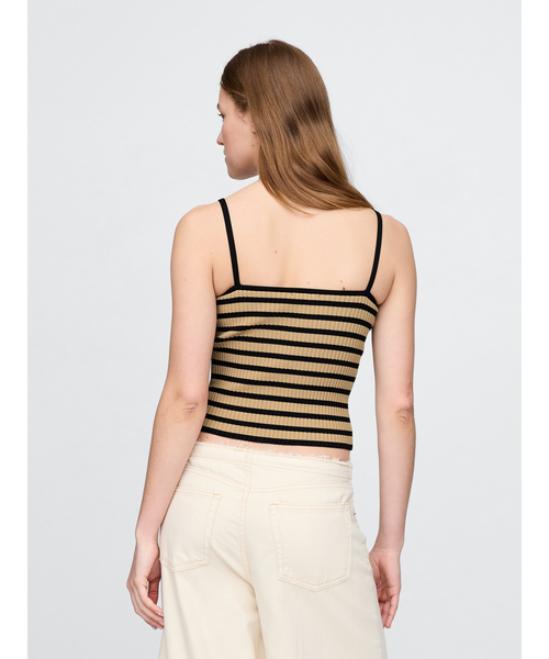 セール】クロップド リブタンクトップキャミソール