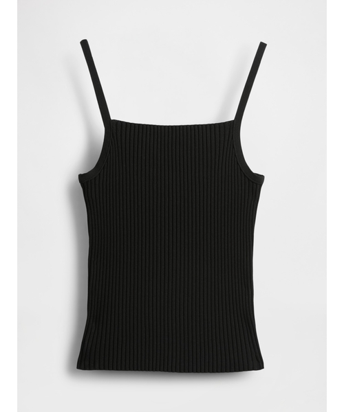 ROCHAS - 美品 ロシャス キャミソール トップス タンクトップ 黒 クロップド リブタンクトップキャミソール（キャミソール）｜GAP