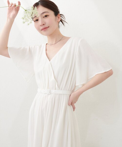 natural couture(ナチュラルクチュール)の「【WEB限定】ワッシャー楊柳リゾートワンピース(ワンピース・レディース・モカ/ラベンダー/サックスブルー/ブラック/オフホワイト・FREE)」の1枚目の写真