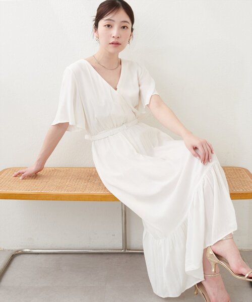 natural couture(ナチュラルクチュール)の「【WEB限定】ワッシャー楊柳リゾートワンピース(ワンピース・レディース・モカ/ラベンダー/サックスブルー/ブラック/オフホワイト・FREE)」の7枚目の写真