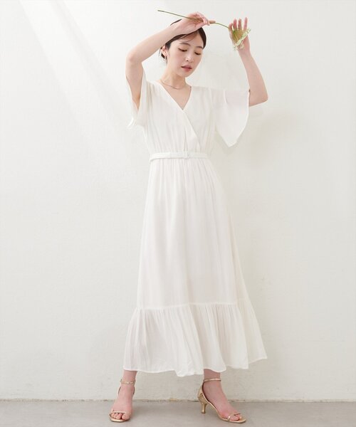 natural couture(ナチュラルクチュール)の「【WEB限定】ワッシャー楊柳リゾートワンピース(ワンピース・レディース・モカ/ラベンダー/サックスブルー/ブラック/オフホワイト・FREE)」の13枚目の写真