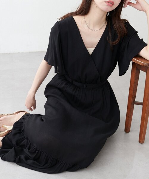 natural couture(ナチュラルクチュール)の「【WEB限定】ワッシャー楊柳リゾートワンピース(ワンピース・レディース・モカ/ラベンダー/サックスブルー/ブラック/オフホワイト・FREE)」の14枚目の写真