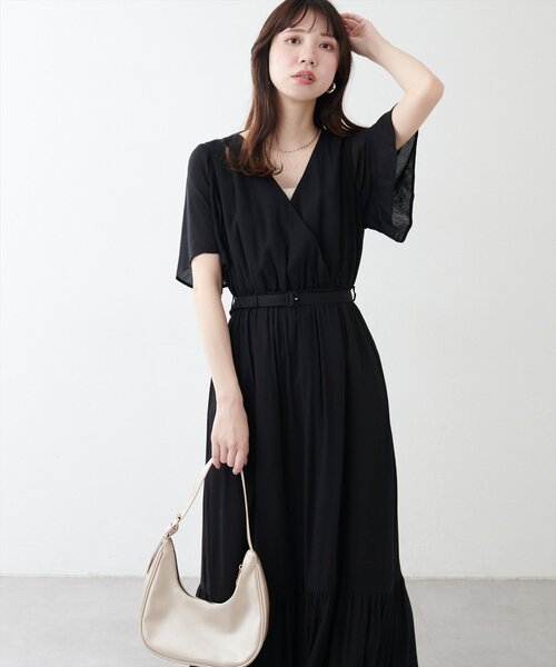natural couture(ナチュラルクチュール)の「【WEB限定】ワッシャー楊柳リゾートワンピース(ワンピース・レディース・モカ/ラベンダー/サックスブルー/ブラック/オフホワイト・FREE)」の15枚目の写真