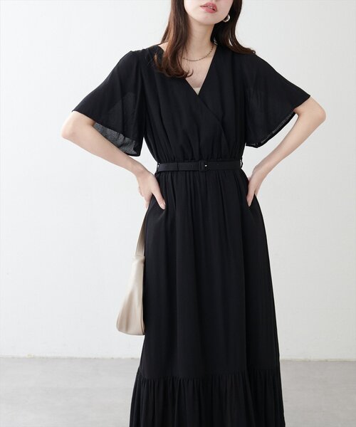 natural couture(ナチュラルクチュール)の「【WEB限定】ワッシャー楊柳リゾートワンピース(ワンピース・レディース・モカ/ラベンダー/サックスブルー/ブラック/オフホワイト・FREE)」の16枚目の写真