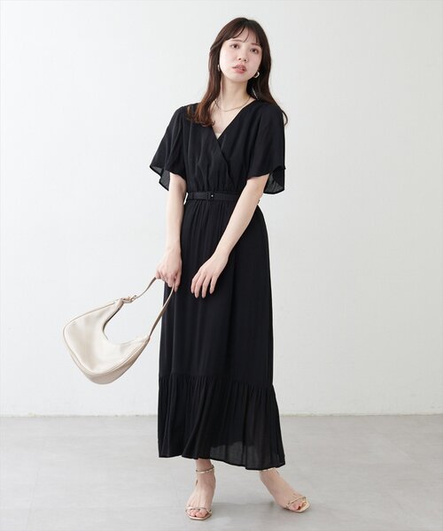 natural couture(ナチュラルクチュール)の「【WEB限定】ワッシャー楊柳リゾートワンピース(ワンピース・レディース・モカ/ラベンダー/サックスブルー/ブラック/オフホワイト・FREE)」の17枚目の写真