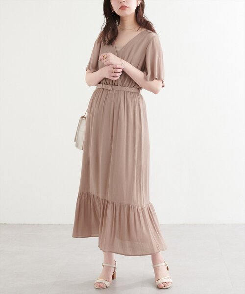 natural couture(ナチュラルクチュール)の「【WEB限定】ワッシャー楊柳リゾートワンピース(ワンピース・レディース・モカ/ラベンダー/サックスブルー/ブラック/オフホワイト・FREE)」の21枚目の写真