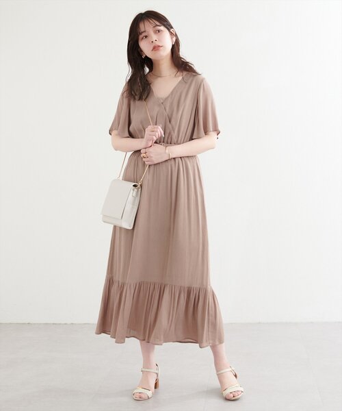 natural couture(ナチュラルクチュール)の「【WEB限定】ワッシャー楊柳リゾートワンピース(ワンピース・レディース・モカ/ラベンダー/サックスブルー/ブラック/オフホワイト・FREE)」の22枚目の写真
