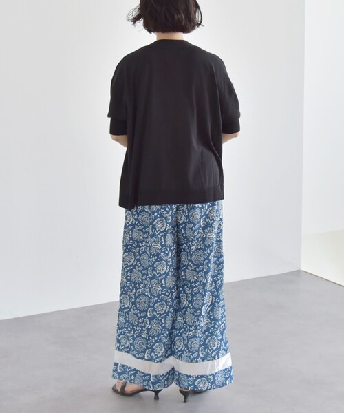 カランシエル（quaranciel）/quaranciel:〈接触冷感〉 ワイド Vネック ハーフスリーブ シアー カーディガン quaranciel:〈接触冷感〉 ワイド Vネック ハーフスリーブ シアー