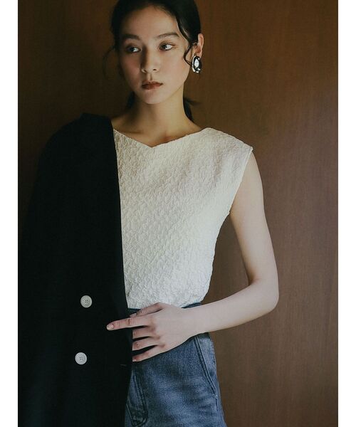 LAGUNAMOON（ラグナムーン）の「2WAYシャーリングトップス（Tシャツ/カットソー・レディース・グリーン系その他/アイボリー/ブラック・FREE）」の12枚目の写真