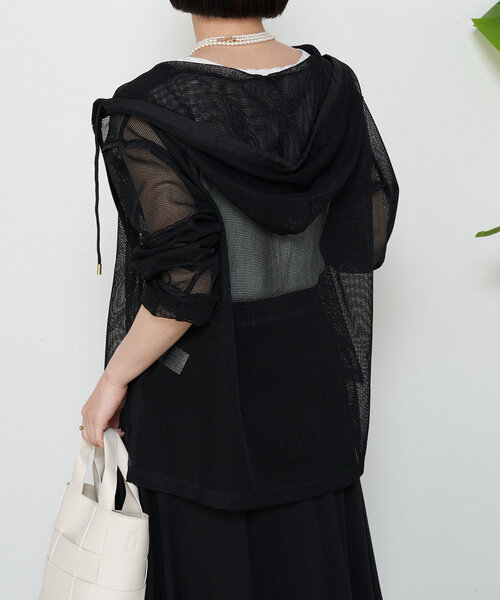 Jena espace merveilleux(ジェナ エスパスメルヴェイユ)の「メッシュラインパーカー(パーカー・レディース・グレー/ブラック/オフホワイト・FREE)」の18枚目の写真