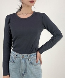 【オールシーズン使えるTHEベーシック】スムースクルーネック長袖Tシャツ