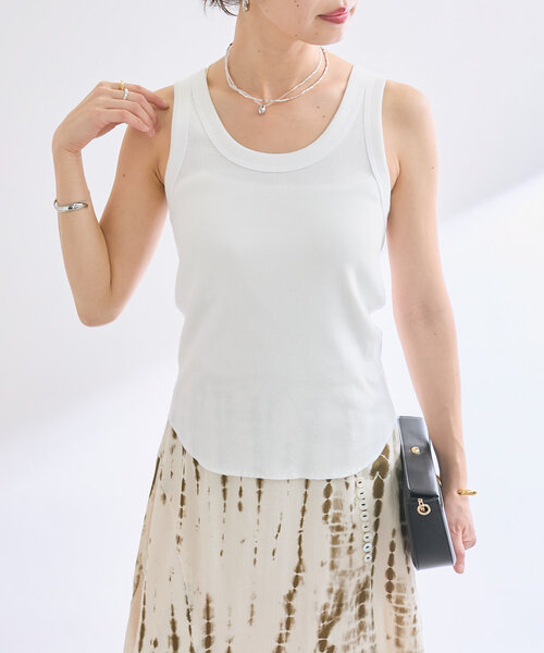 RIVE DROITE（リヴドロワ）の「【2way仕様】テレコ2WAYタンク（キャミソール・レディース・ブラウン/オレンジ/グレイッシュベージュ/オフホワイト・FREE）」の19枚目の写真