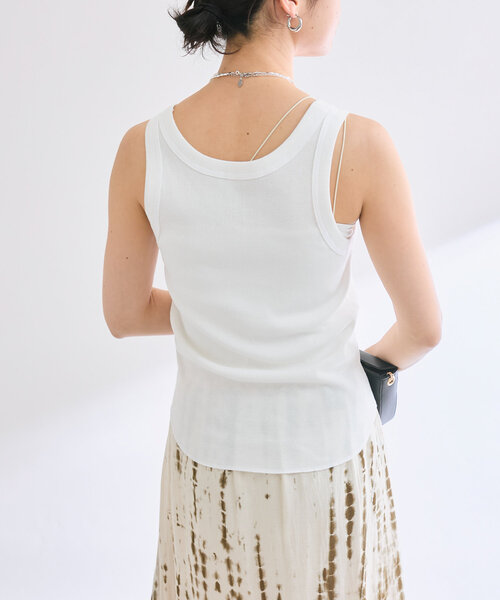 RIVE DROITE（リヴドロワ）の「【2way仕様】テレコ2WAYタンク（キャミソール・レディース・ブラウン/オレンジ/グレイッシュベージュ/オフホワイト・FREE）」の21枚目の写真