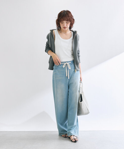 RIVE DROITE（リヴドロワ）の「【2way仕様】テレコ2WAYタンク（キャミソール・レディース・ブラウン/オレンジ/グレイッシュベージュ/オフホワイト・FREE）」の22枚目の写真