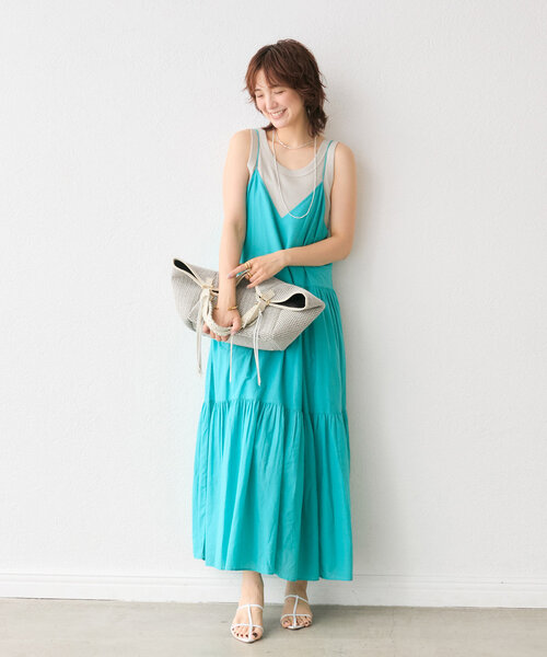 RIVE DROITE（リヴドロワ）の「【2way仕様】テレコ2WAYタンク（キャミソール・レディース・ブラウン/オレンジ/グレイッシュベージュ/オフホワイト・FREE）」の8枚目の写真