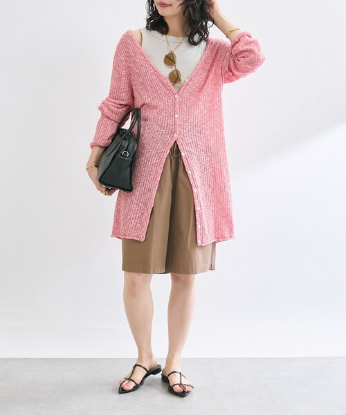 RIVE DROITE（リヴドロワ）の「【2way仕様】テレコ2WAYタンク（キャミソール・レディース・ブラウン/オレンジ/グレイッシュベージュ/オフホワイト・FREE）」の9枚目の写真