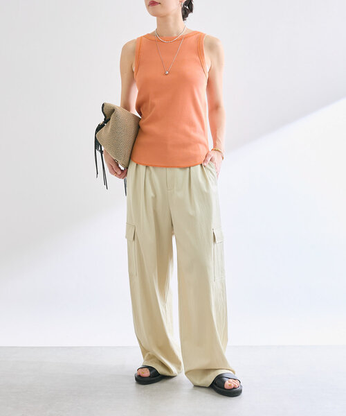 RIVE DROITE（リヴドロワ）の「【2way仕様】テレコ2WAYタンク（キャミソール・レディース・ブラウン/オレンジ/グレイッシュベージュ/オフホワイト・FREE）」の12枚目の写真