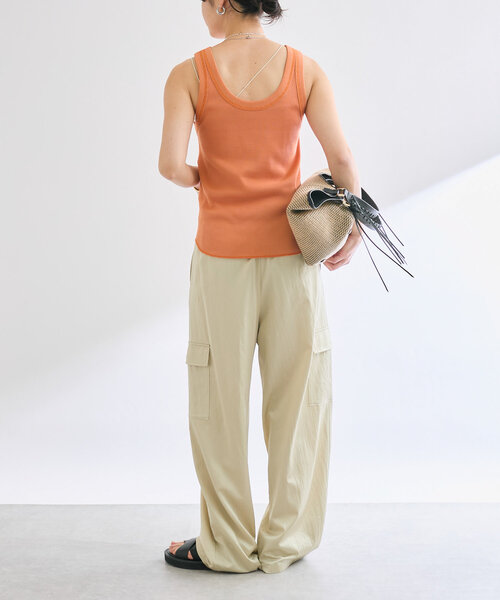 RIVE DROITE（リヴドロワ）の「【2way仕様】テレコ2WAYタンク（キャミソール・レディース・ブラウン/オレンジ/グレイッシュベージュ/オフホワイト・FREE）」の14枚目の写真