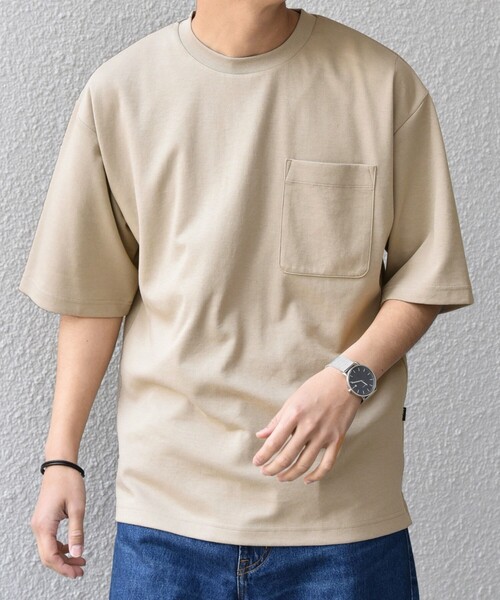 SHIPSany:〈接触冷感〉COOLTOUCHスムースリラックスポケットTシャツ◇