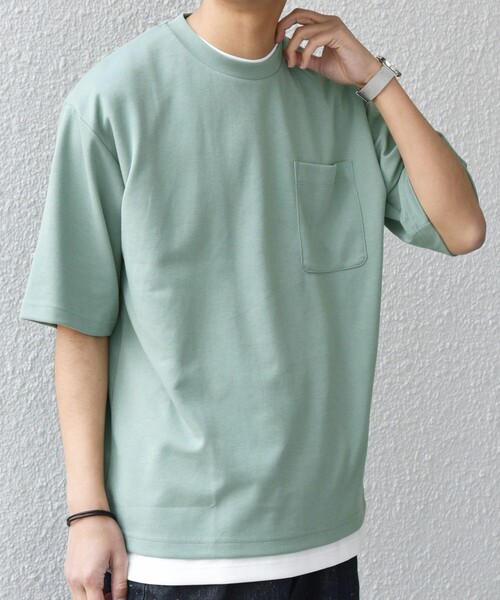 SHIPSany:〈接触冷感〉COOLTOUCHスムースリラックスポケットTシャツ◇