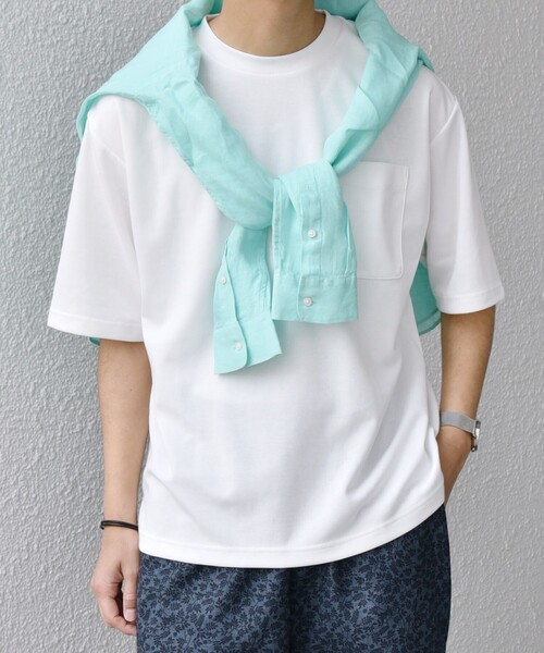 SHIPSany:〈接触冷感〉COOLTOUCHスムースリラックスポケットTシャツ◇