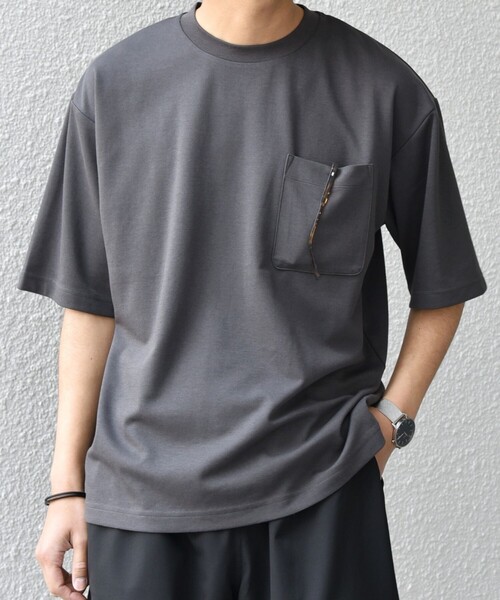 SHIPSany:〈接触冷感〉COOLTOUCHスムースリラックスポケットTシャツ◇