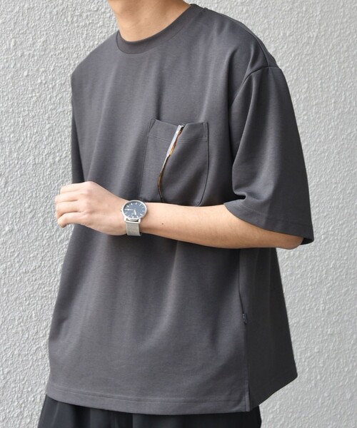 SHIPSany:〈接触冷感〉COOLTOUCHスムースリラックスポケットTシャツ◇