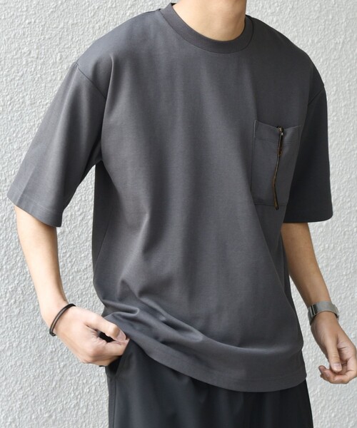 SHIPSany:〈接触冷感〉COOLTOUCHスムースリラックスポケットTシャツ◇