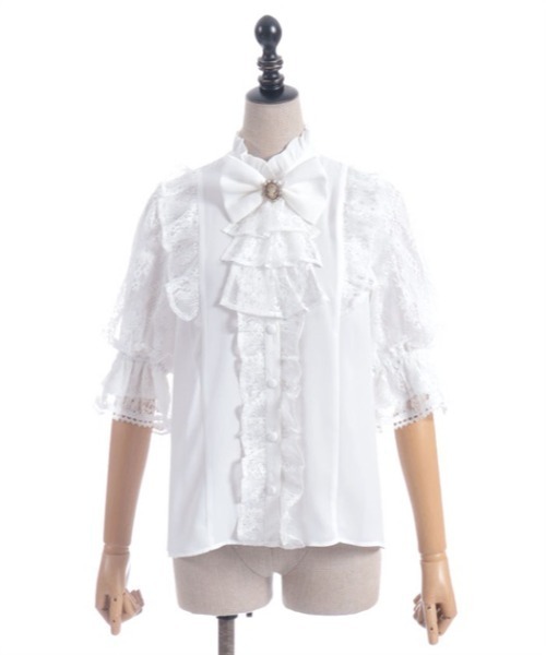 シャルミエール♡クラシカルレーシー半袖ブラウス Chalmiere（シャルミエール）の「クラシカルレーシー半袖ブラウス