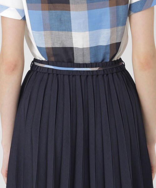 セール】ガーゼライクツイルプリーツスカート（スカート）｜BLUE LABEL