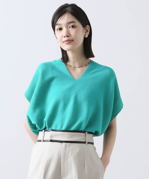 美品! theory セオリー ホールガーメント Vネック サマーニット 美品! theory セオリー ホールガーメント Vネック サマーニット