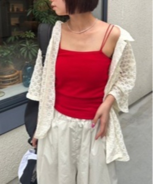 nemne store(ネンネストア)の「カップ付きインナーキャミソール(キャミソール・レディース・ホワイト系/ブラック系/サックスブルー系/レッド系・SMALL/MEDIUM)」の4枚目の写真