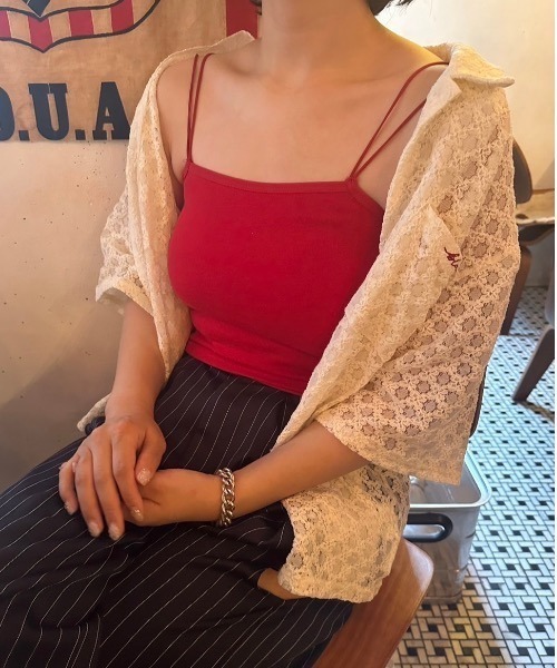 nemne store(ネンネストア)の「カップ付きインナーキャミソール(キャミソール・レディース・ホワイト系/ブラック系/サックスブルー系/レッド系・SMALL/MEDIUM)」の12枚目の写真
