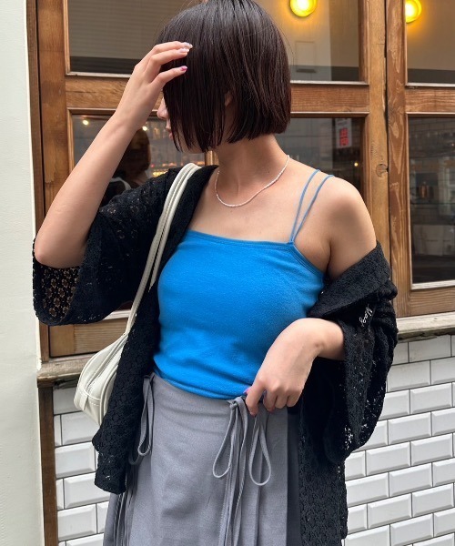 nemne store(ネンネストア)の「カップ付きインナーキャミソール(キャミソール・レディース・ホワイト系/ブラック系/サックスブルー系/レッド系・SMALL/MEDIUM)」の10枚目の写真