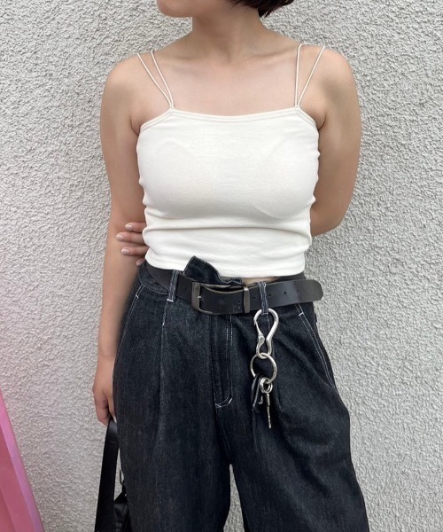 nemne store(ネンネストア)の「カップ付きインナーキャミソール(キャミソール・レディース・ホワイト系/ブラック系/サックスブルー系/レッド系・SMALL/MEDIUM)」の6枚目の写真