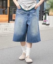 デニムパンツ（ブルー・ネイビー/青色系・ショート・ひざ上丈