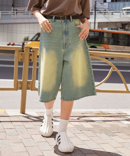 ショートデニムパンツ スカート50本まとめ売りリメイク素材 ハンドメイド リペア 楽天市場】【送料無料】デニム ワイドパンツ スカート シースルー