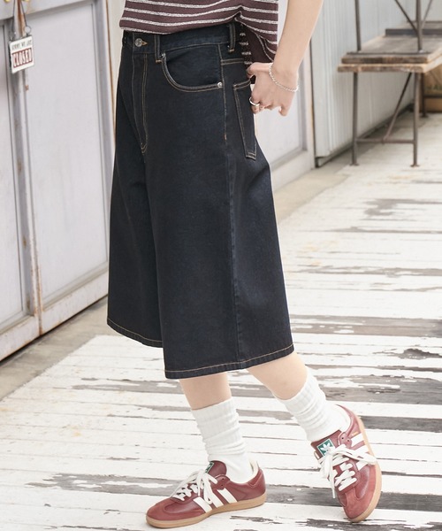 MONO-MART(モノマート)の「ヴィンテージ加工 ジョーツ デニムショートパンツ(デニムパンツ・レディース・インディゴブルー/ブラック/ライトブルー/ブルー/ブラック系/ブルー系/ネイビー・S/M/L)」の8枚目の写真
