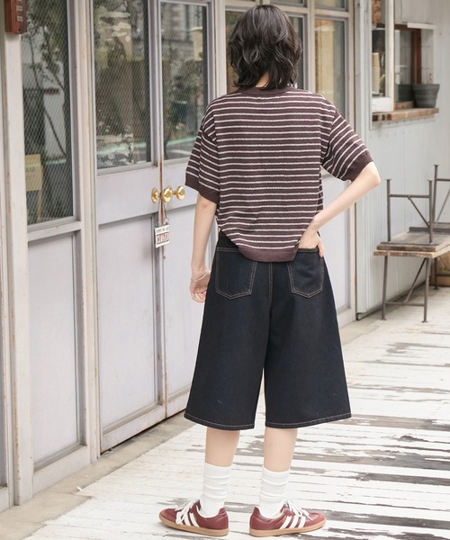 MONO-MART(モノマート)の「ヴィンテージ加工 ジョーツ デニムショートパンツ(デニムパンツ・レディース・インディゴブルー/ブラック/ライトブルー/ブルー/ブラック系/ブルー系/ネイビー・S/M/L)」の16枚目の写真
